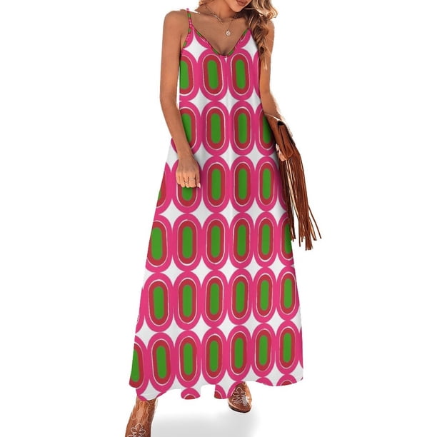 Patrón Mod de los años 60 - Vestido rosa sin mangas vestidos de fiesta elegantes para mujer 2024 vestidos de verano para damas 2024