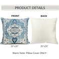 thumbnail image 2 of Teal Blue Mandala Boho Throw Pillow Covers Set of 2 Linen Decorative Throw Pillow Case Cushion Cover Pillowcases for Home Decor Sofa Living Room Bed Couch Car 20x20 in, 2 of 6