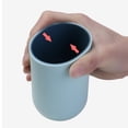 thumbnail image 4 of ZHAOCHENG （Verdeamarillo）Vaso para cepillos de dientesVaso de cerámica con superficie mate, vaso para guardar cepillos de dientes y pasta de dientes, ideal para el baño, Ø7x10,7cm, 4 of 5