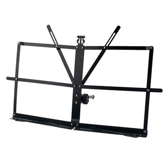 QUTETN Folding Tabletop Music Stand Metal Sheet Music Holder Foldable for Guitar Piano Violin Guitar Parts Accessories (Black)