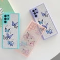 thumbnail image 4 of case for Samsung Galaxy S22 Ultra Case for Women Cute Dainty Glitter Butterfly S22 Ultra Case for Girls Clear Soft TPU Camera Lens Protection Shockproof Protective Transparent Bumper 6.8 Inch (Purple), 4 of 6