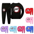 thumbnail image 2 of Conjunto de pijamas de dibujos animados para niños y niñas, ropa de dormir informal de manga larga, con diseño de Demon Slayer, para primavera, 2 of 4