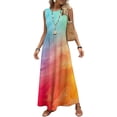 thumbnail image 4 of Women's Summer Maxi Dress 2026 Sleeveless Tie Dye Casual Loose Long Beach Sundress Travel Vacation Outfits, 4 of 7