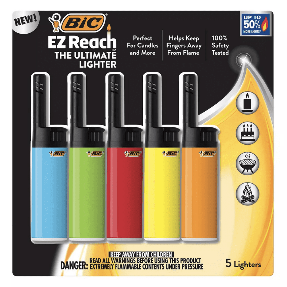 BIC Lighters EZ Reach Lighters, 5 pk.