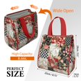 thumbnail image 3 of Pioneer Flower Floral Print Pattern Insulated Lunch Bag for Women & Adults,Large Portable Soft Cooler Lunch Bag,Thermal Food Storage Tote with Pearl Cotton,8.66L,8.75x5.75x9.5 Inch, 3 of 6