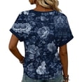 thumbnail image 6 of Roncen Tops for Women Short Sleeve Shirts V Neck Split Hem Basic Tee Pullover Blouse, 6 of 6