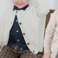 thumbnail image 5 of NOLDARES Girls Cardigan Sweater School Uniforms Toddler Long Sleeve Button Knit Solid Sweaters Tops(White,12-24 M), 5 of 7