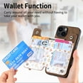 thumbnail image 3 of Allytech iPhone 15 Pro Wallet Case with Zipper Pocket & Cards Holder, Floral Pattern PU Leather Back Cover for Girls Women Shockproof Stand Magnetic Phone Case for Apple iPhone 15 Pro - Brown, 3 of 9