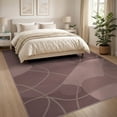 thumbnail image 3 of ODIKA 8'x10' Washable Area Rug Non-Slip Chair-Friendly Mat Mauve Solid Abstract Field Boho Geometric Lines Minimalist Tonal for Dining Room, Large Office, Lounge, 3 of 7