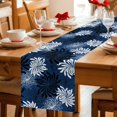 thumbnail image 5 of Blue Black Flowers Table Runner 72 Inches, Modern Abstract Blooms Floral Bed Runner Dresser Scarves Tabletop for Indoor Outdoor Parties/Ceremony/Banquet, 13" x 72", 5 of 9