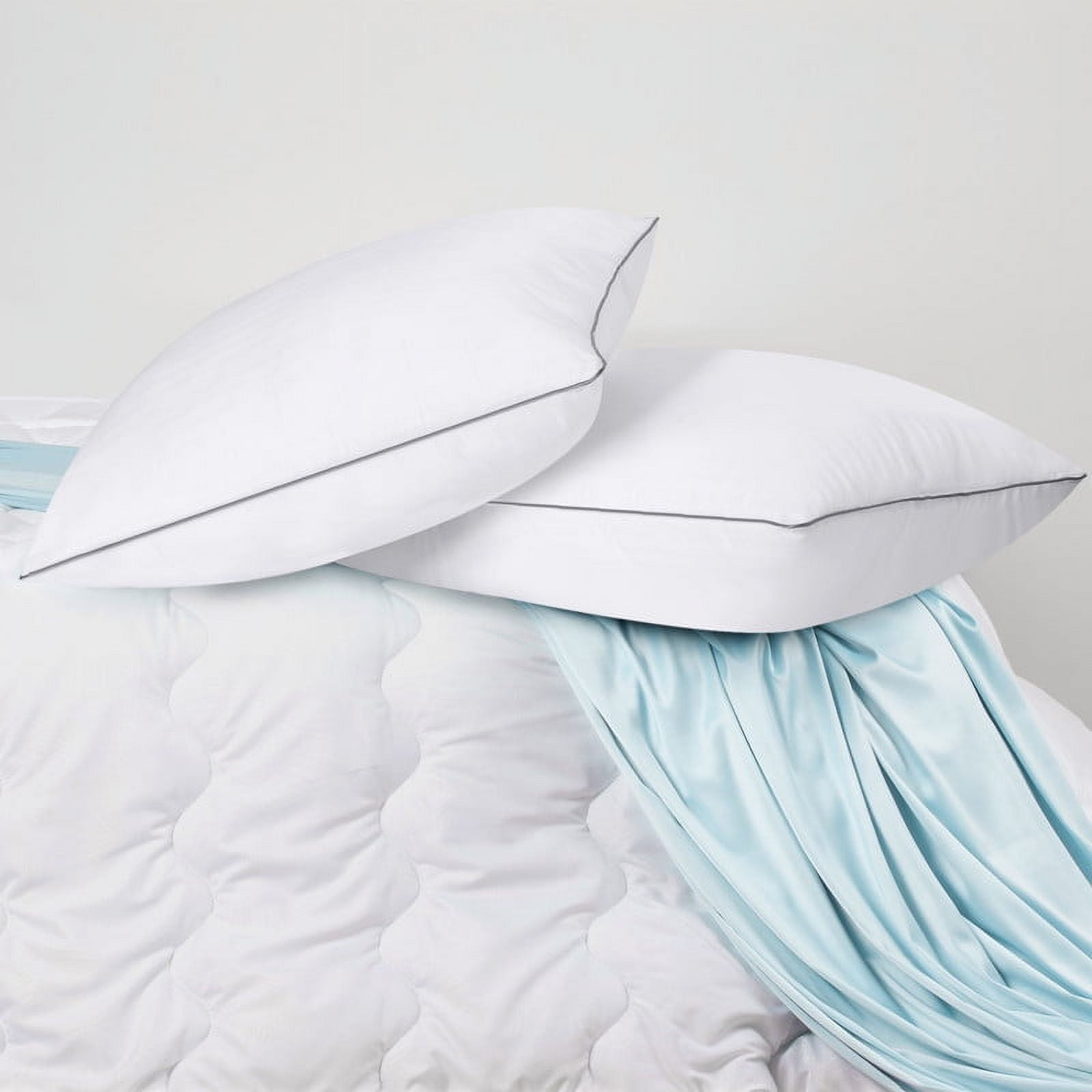 JUSTLET Standard Size Pillows Set of 2-Down Alternative Pillows for Side，Back，Stomach Sleepers，Breathable & Skin-Friendly，Machine Washable，20" x 26"