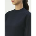 thumbnail image 4 of DressBerry Women’s Solid Poly Georgette Dress Round Neck Long Bell Sleeves Knee Length Regular Wear Light Weighted Casual Summer Dress, 4 of 7