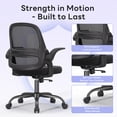 thumbnail image 6 of TMV Ergonomic Mesh Office Chair - High Back Gaming Desk Chair, Computer Chair with Lumbar Support & Wheels, Modern Vanity Chair for Home Office,Living Room,Bedroom,Black, 6 of 9