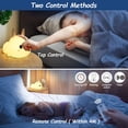 thumbnail image 5 of Luz de noche de conejo para bebés y niños pequeños, lámpara de noche táctil de silicona con 8 LED de colores, recargable por USB con control remoto y temporizador, regalo para niña., 5 of 5