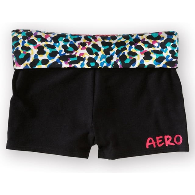 Aeropostale Womens Solid Animal Yoga Athletic Sweat Shorts, Negro, XS Aeropostale Sudor