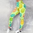 thumbnail image 2 of Sports Yoga Leggings for Women Colorful Easter Print Tight Casual Training Pants Full Length Yellow M, 2 of 4