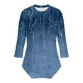 thumbnail image 3 of SOOMLON Womens 3/4 Sleeve Summer Tops Petite Tunic Cotton Tops Casual Crewneck Shirts Cute Floral Graphic T Shirts 2025 Fashion Spring Summer Ladies Tops Loose Fit Y2k Basic Outfits Pullover Blue XL, 3 of 7