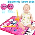 thumbnail image 5 of Musical Mat Baby Toys for 1 Year Old Kids, 2 in 1 Musical Toys Toddler Piano & Drum Mat with 2 Sticks, Baby Musical Mat, Gifts for 1 2 3 Year Old Boys Girls, 5 of 6