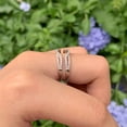 thumbnail image 6 of SHELOVES Womens 925 Sterling Silver Ring Enhancer Round White AAAAA CZ Infinity Wrap Guard Rings Wedding Band Size 6, 6 of 8