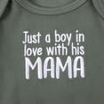 thumbnail image 3 of Baby Essentials Infant Boy 3 Piece Layette Set with Bodysuit, Quilted Jogger Pants & Hat – Cozy Fall & Winter Outfit (Green Just A Boy In Love With His Mama, 6 months), 3 of 6