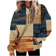 thumbnail image 2 of Craaazy Women's Loose Long Sleeved Oversized Striped Printed Hooded Tops with Pockets Gifts, 2 of 7