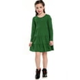 thumbnail image 4 of Arshiner Girls' Super Soft Cotton Long Sleeve Tiered Dress, 4 of 10