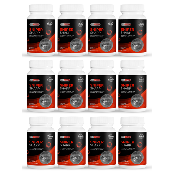 12 Pack Sniper Sharp, improved vision for intense activities-60 Capsules x12