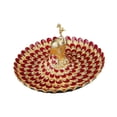 thumbnail image 2 of deevoka Fruit Plate Multi Functional Peacock Cosmetic Tray for Makeup Bathroom Party Gold Red, 2 of 9