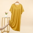 thumbnail image 2 of cfhntfmh Women's Modal Summer Nightgown Short Sleeve Round Neck Sleepshirt Loose Comfy Sleepwear Mid Sleep Dress, 2 of 6