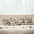 thumbnail image 4 of Ambesonne Vintage Throw Pillow Cover 4 Pack, 90s Theme Retro Fun Items, 20", Mustard, 4 of 5