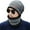 Grey, variant on 2 Pieces Winter Hat Scarf Set Warm Knit Thick Beanie Scarves Knitted Cap for Men