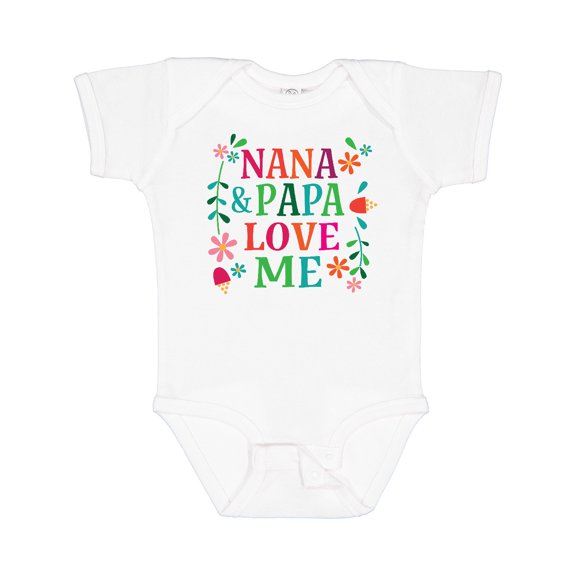 Inktastic Nana and Papa Love Me Girls Baby Bodysuit