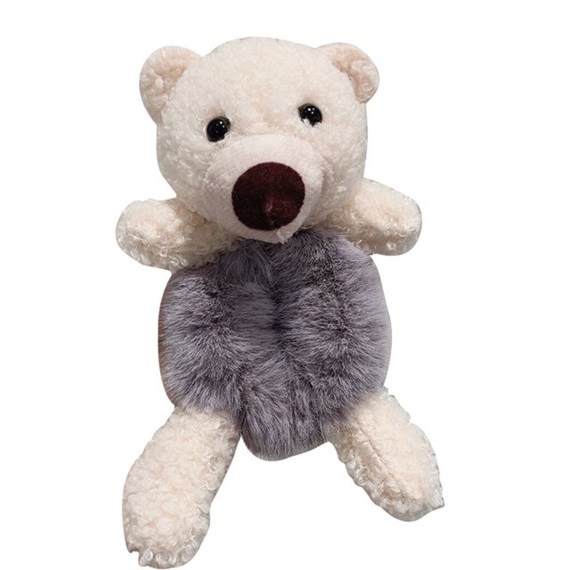 Guardurnaity oso de peluche, cuerda para el pelo, moda para mujer, gomas para el pelo para niña, banda elástica para el pelo, anillo para Accesorio para el cabello gris azul