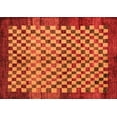 thumbnail image 1 of Ahgly Company Indoor Rectangle Checkered Orange Modern Area Rugs, 8' x 10', 1 of 4