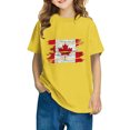 thumbnail image 2 of uublik T-shirt Feuille d'Érable Canadienne pour Enfants, Manches Courtes, Hauts d'Été pour Enfants, T-Shirts à Col Rond, T-Shirts Mode 3T-10, Jaune, 2 of 6