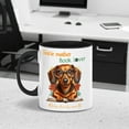 thumbnail image 5 of Dachshund Doxie Mother Book Lover Living That Dog Mom Life Happy Mother's Day 11oz Accent Two-tone Mug Wiener Dog Lover Gifts Idea Coffee Tea Cup - 03004, 5 of 5