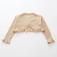thumbnail image 4 of GYRATEDREAM Kids Girls Cardigan Sweaters Toddler Long Sleeve Cable Knitted Cropped Sweater Button Closure Tops for 1-8Y Beige, 4 of 7