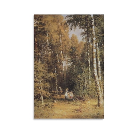 Ivan Shishkin Poster Birch Grove Picture Print Canvas Poster Wall Paint Art Posters Decor Modern Home Artworks Gift 12x18inch(30x45cm)