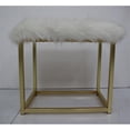 thumbnail image 3 of ACME Adao Vanity Mirror & Stool in Faux Fur Mirror Pink & Gold Finish, 3 of 4