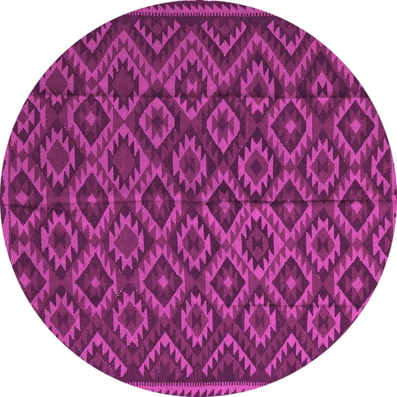 Ahgly Company Indoor Round Southwestern Pink Country Area Rugs, 4' Round