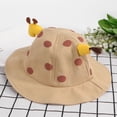thumbnail image 3 of 1 gorro de jirafa de dibujos animados con ala, adorable gorro de lunares para niños (caqui), 3 of 6