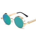 thumbnail image 2 of Retro Round Steampunk Sunglasses Retro Hippie Round Lens Metal Frame Men Women-3PCS, 2 of 8