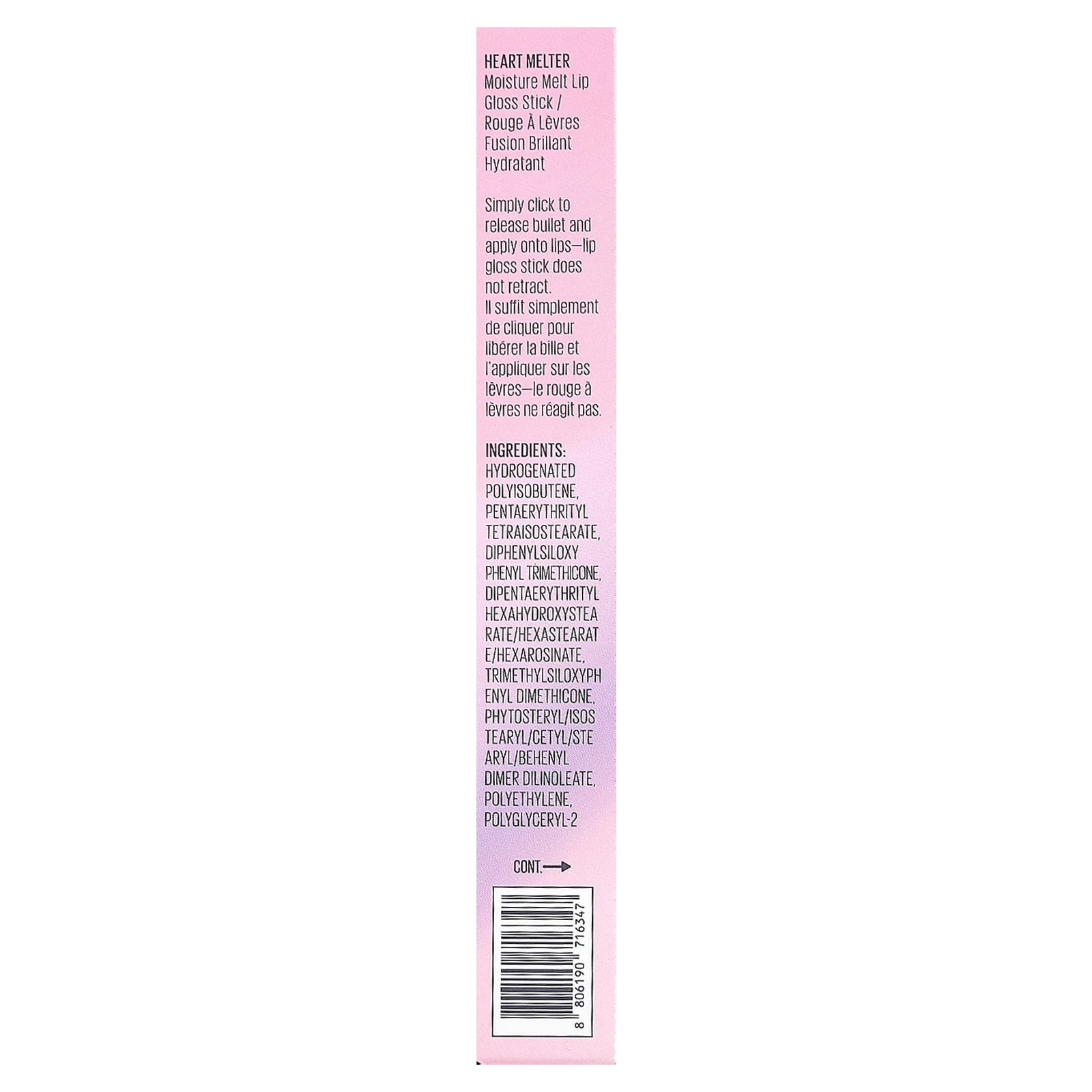 Kaja Heart Melter, Moisture Melt Lip Gloss Stick, 05 Hunny Bun, 0.04 oz (1.4 g)