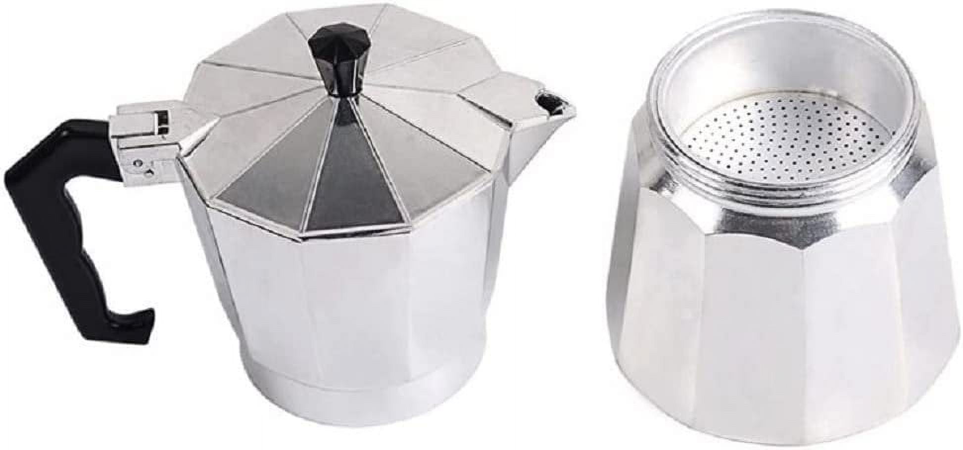 J&V TEXTILES Stovetop Espresso and Coffee Maker, Moka Pot for Classic Italian and Cuban Caf Brewing, Cafeteria, 3-Cup