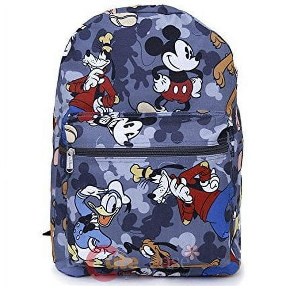16" Mickey Mouse  PRINT OVER Backpack - GREY A11510
