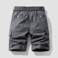 thumbnail image 3 of MIUOWANP Men's Casual Shorts with Multiple Pockets Solid Color Relaxed Summer Straight Pant Size XL(8)Gray, 3 of 3