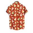 thumbnail image 4 of Awdenio Mens Shirts Christmas Santa Claus Pattern Hawaiian Shirt Beach Tropical Short Sleeve Button Up Shirts Vacation Cruise Summer Clothes,Size XL, 4 of 4