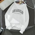 thumbnail image 2 of Wangmeiwg Women's Sweatshirts Women's Hoodies Sweatshirt Printed Round Neck Pullover Long Sleeve Street Style White M, 2 of 3