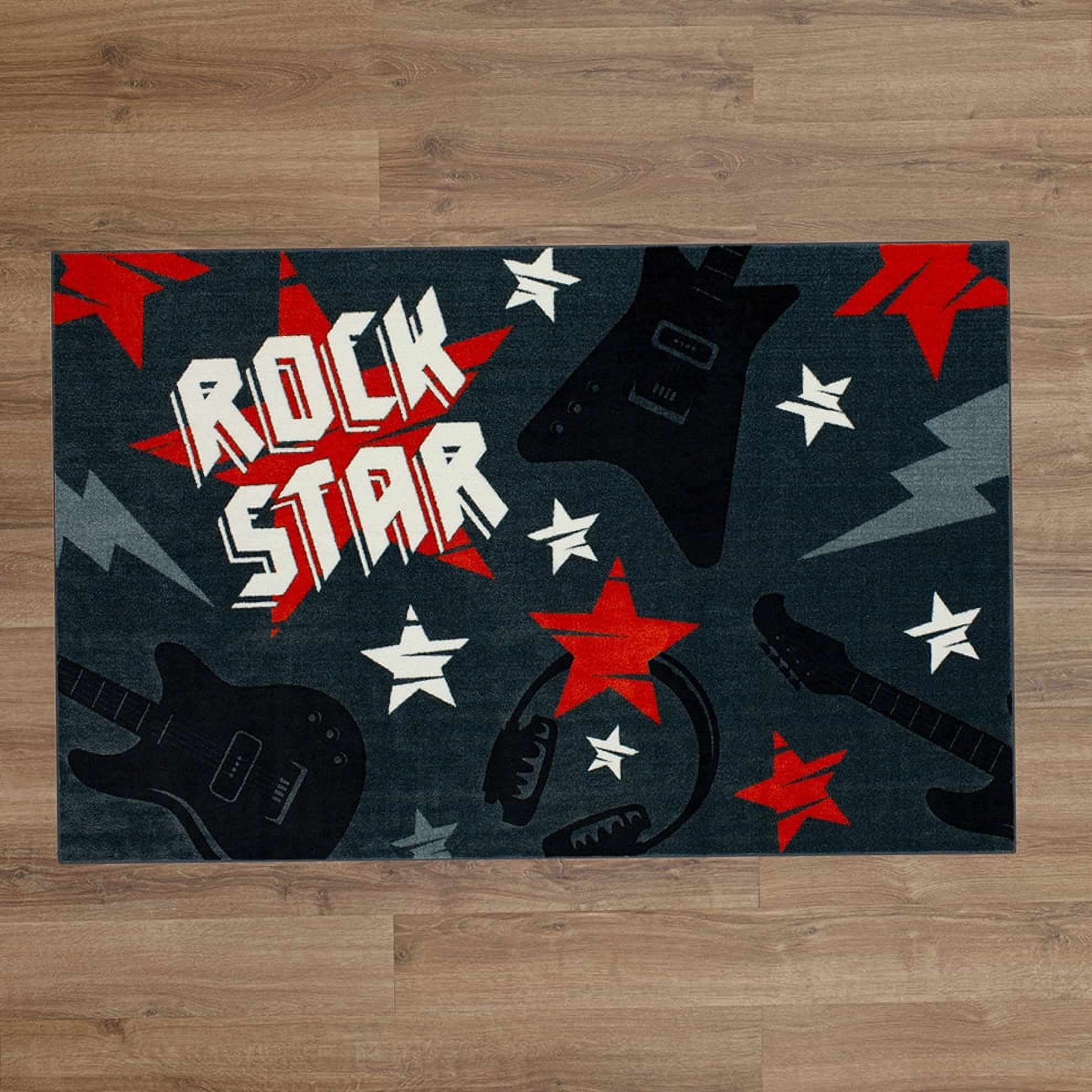 Mohawk Home Rock Star Printed Indoor Area Rug in Red, 3'4"x5'