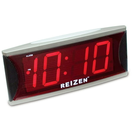 Reizen Jumbo Super Loud Alarm Clock with 2-Inch Red